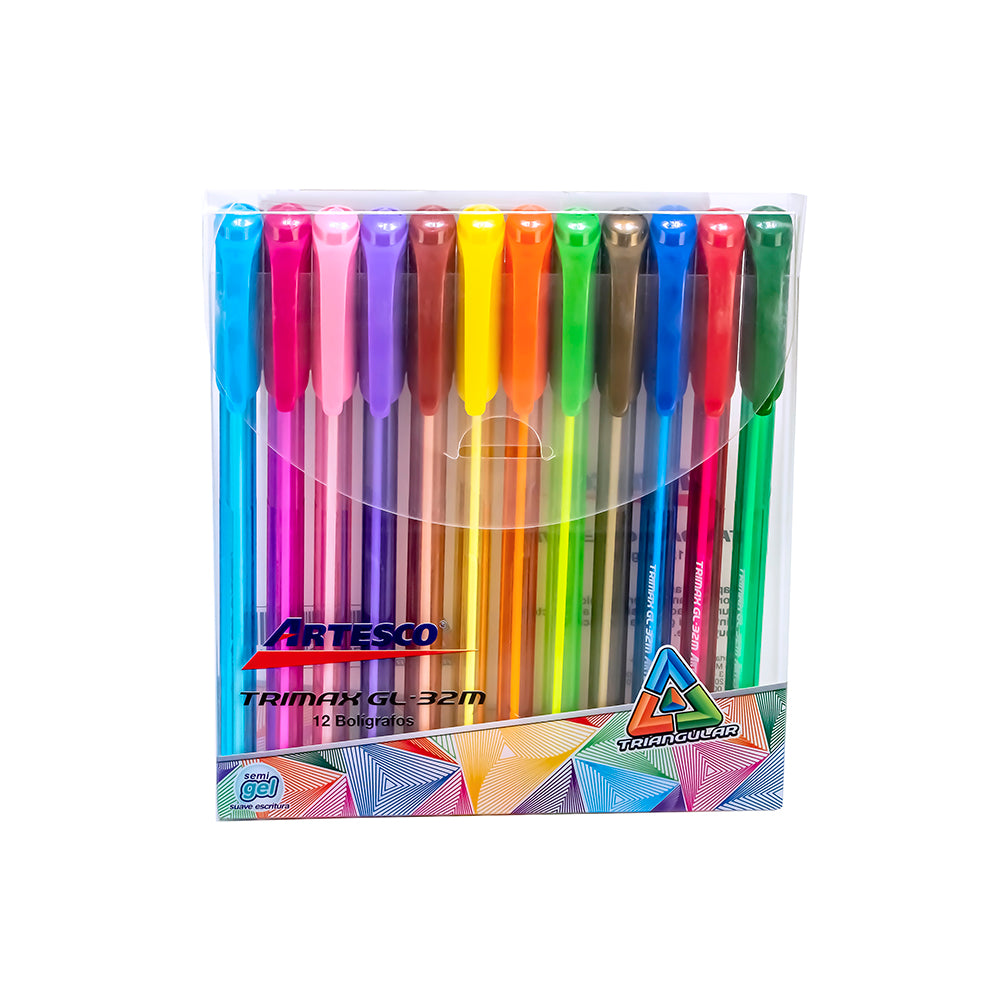 Estuche Lapiceros Trimax Gl-32M Artesco 12 Colores