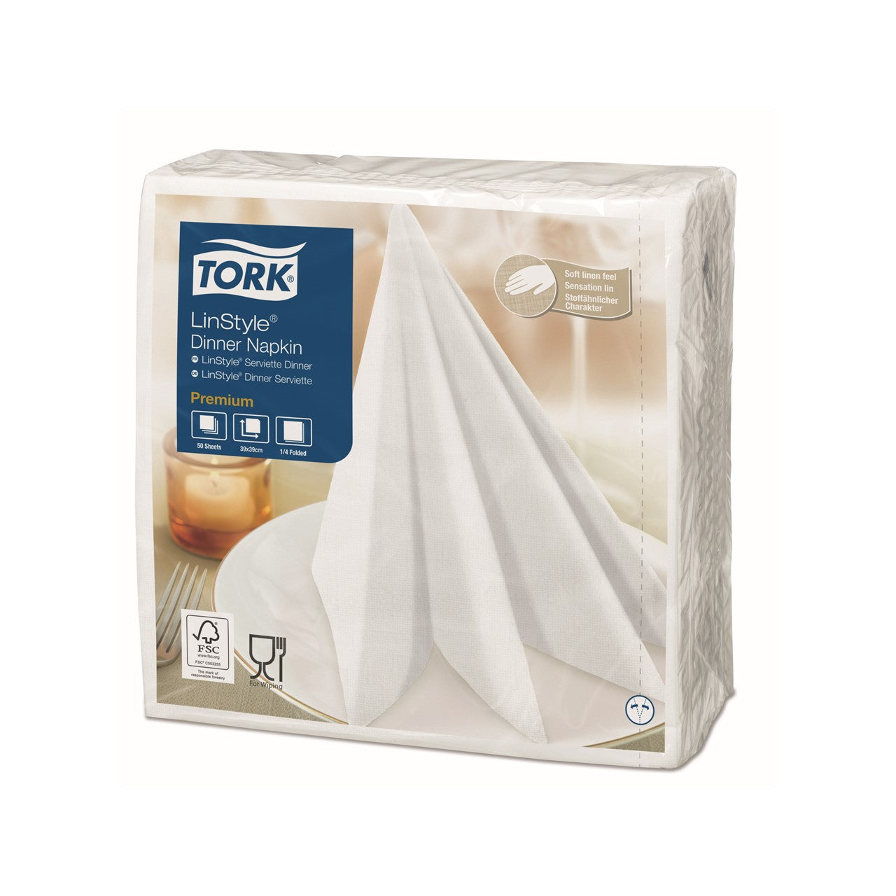 Servilleta linstyle dinner blanca x50 Tork