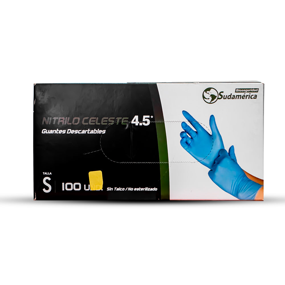 Guantes de nitrilo x 100 und talla S 4.5gr Sudamerica