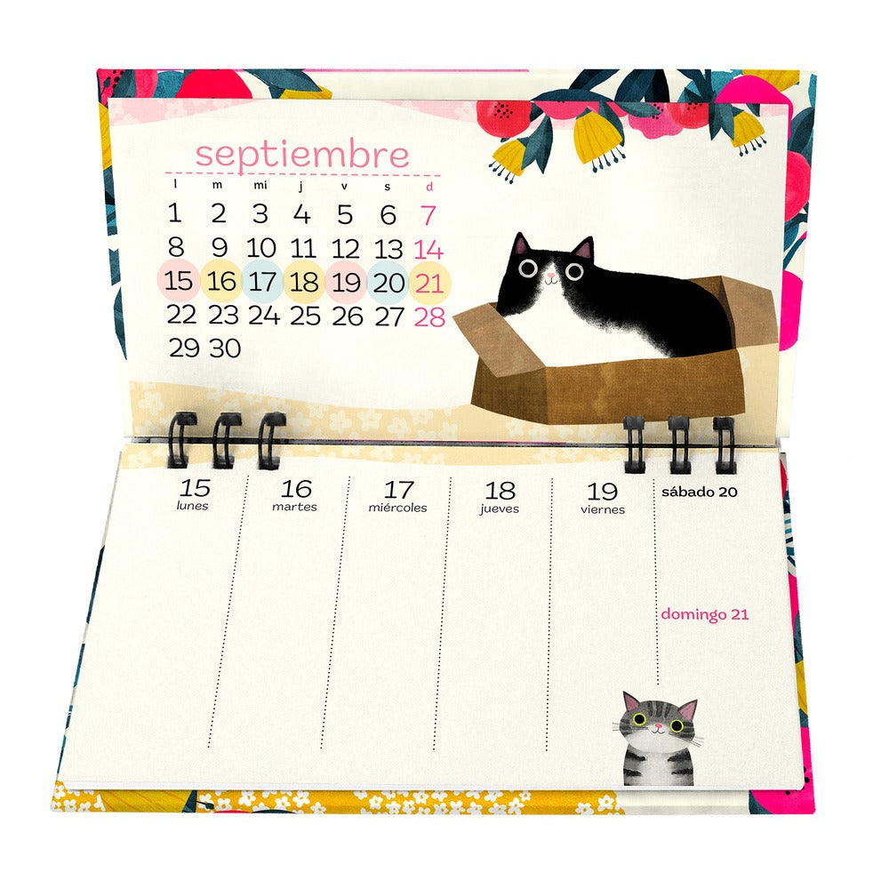 Calendario 2025 escritorio cats