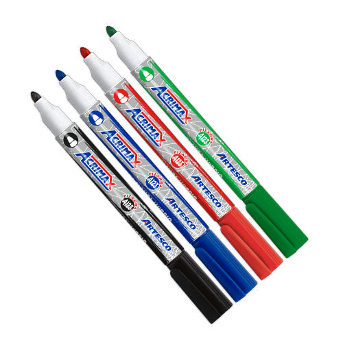 Plumones para pizarra Acrimax A123 estuche x 4 unidades Artesco