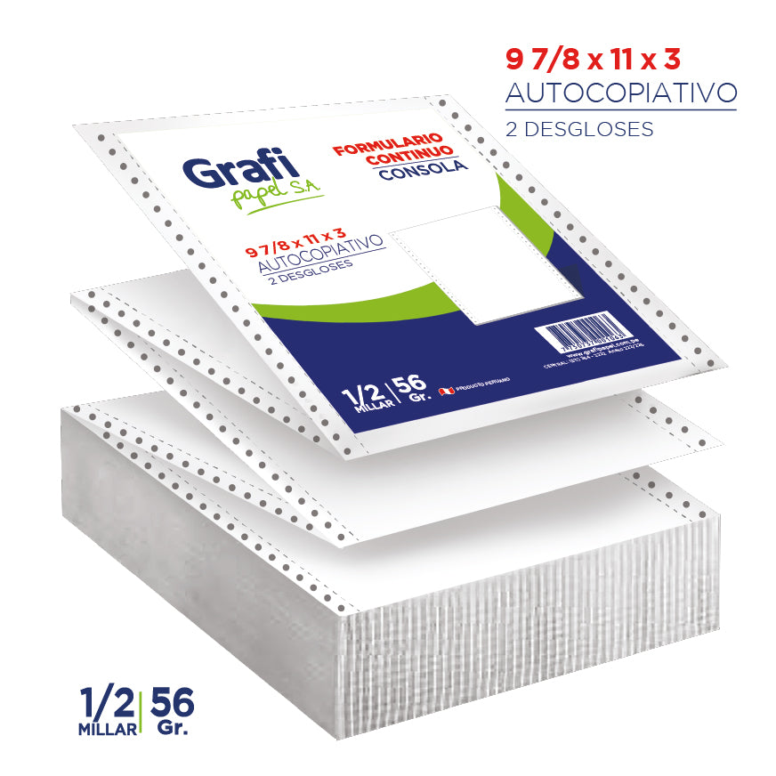 Consola 9 7/8x11x3 (5 1/2) 56gr 1/2 mill grafipapel