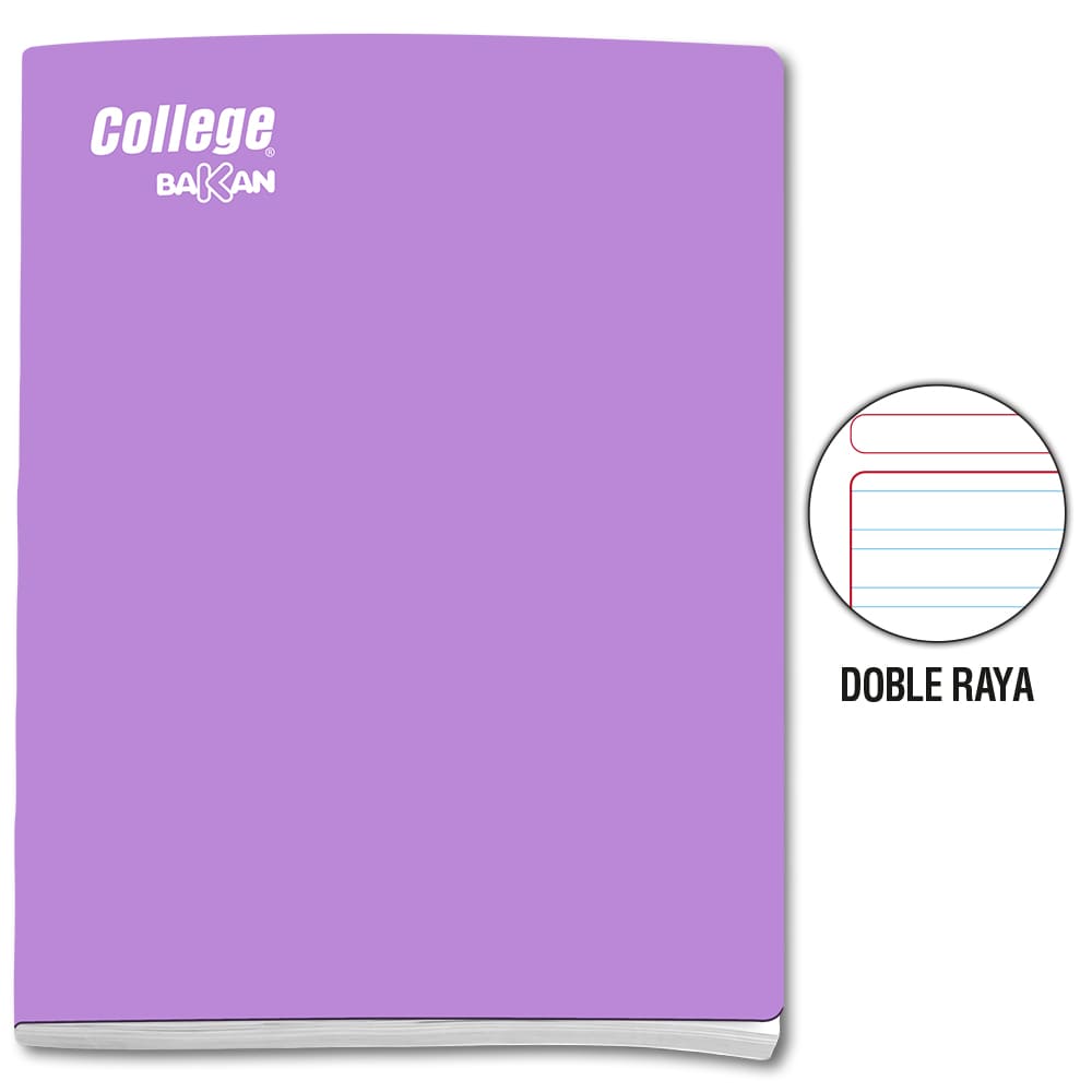 Cuaderno doble raya A4 x 80 hojas lila Bakan