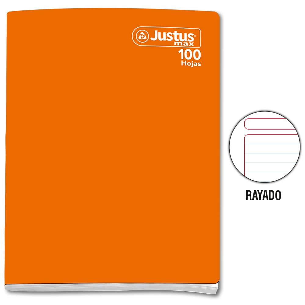 Cuaderno engrapado rayado A4x100 hojas solido Justus Max