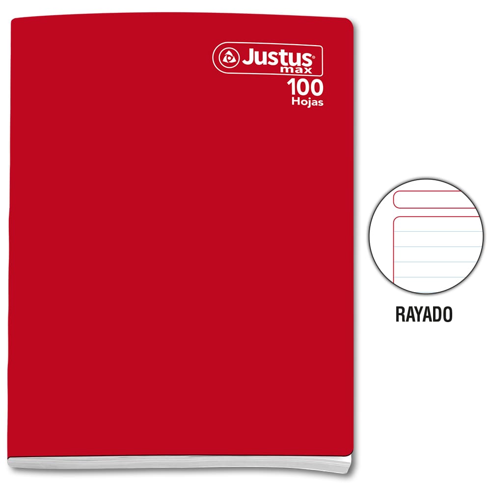 Cuaderno engrapado rayado A4x100 hojas solido Justus Max