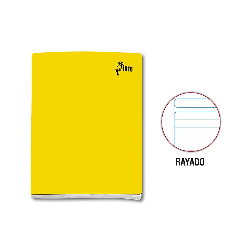 Cuaderno engrapado rayado A5x44 hojas solido Loro