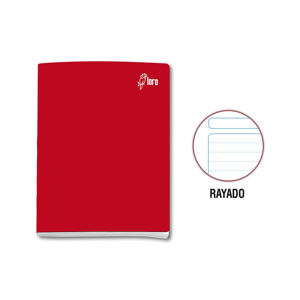 Cuaderno engrapado rayado A5x44 hojas solido Loro