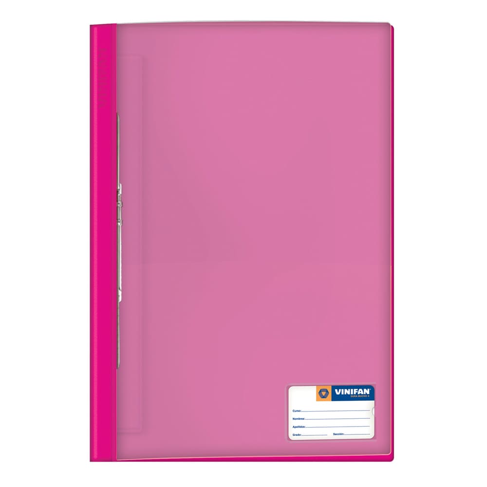 Folder tapa transparente oficio con fastener guinda Vinifan