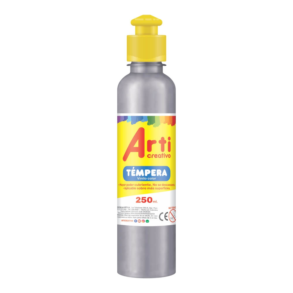 Témpera plateada 250 ml Arti Creativo