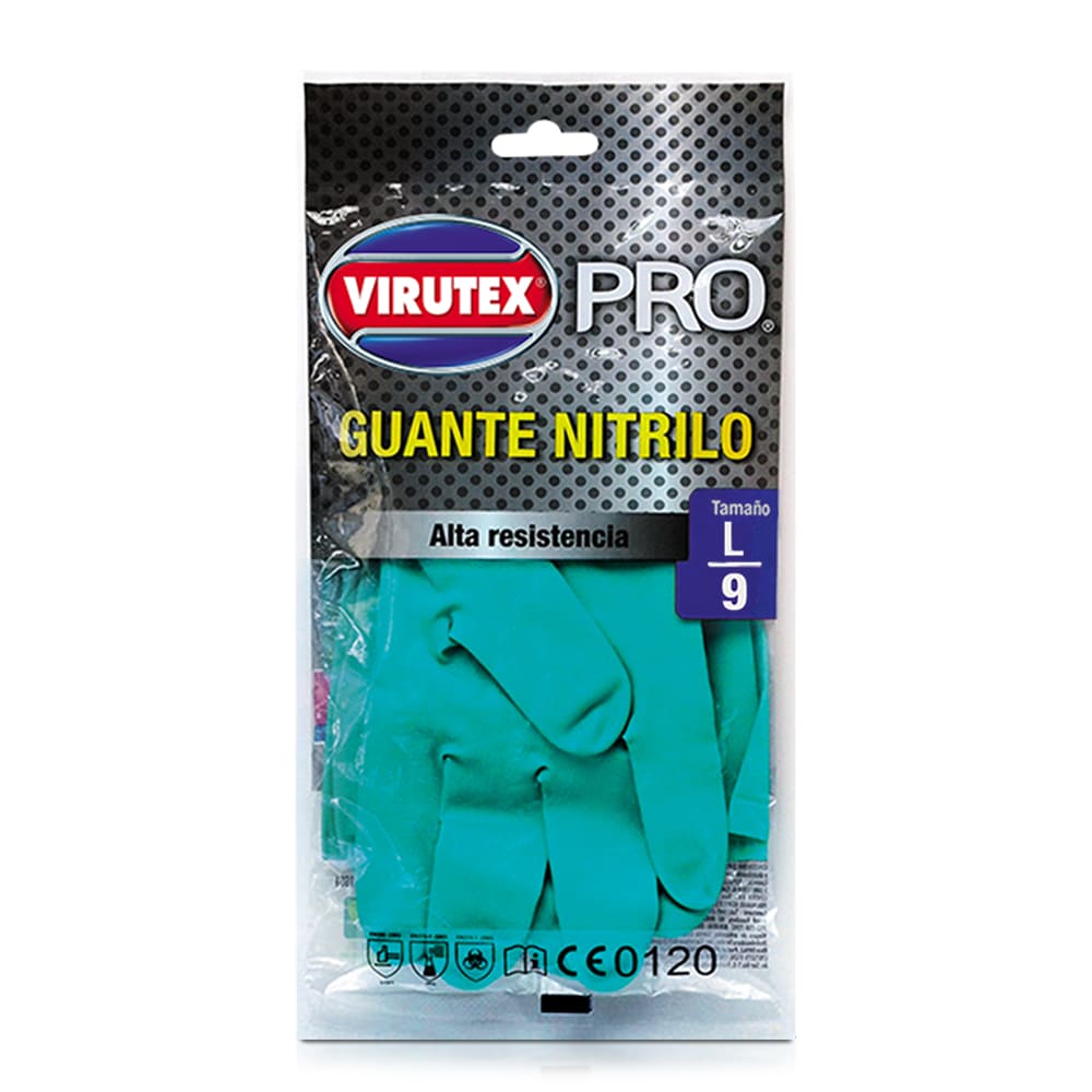 Guantes de nitrilo verde talla L x2 und Virutex