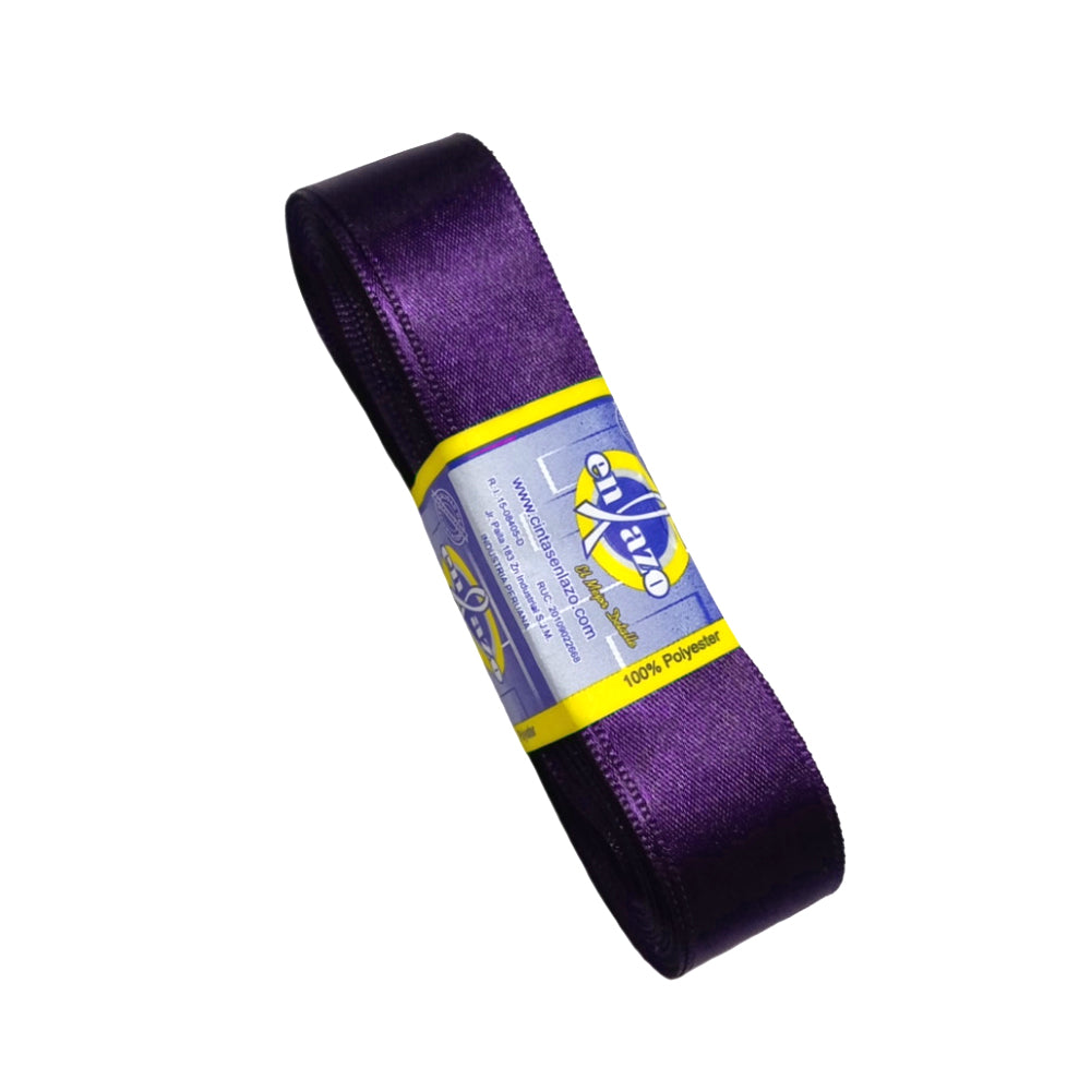 Cinta satinada morado 2.5cm rollo x 10 metros