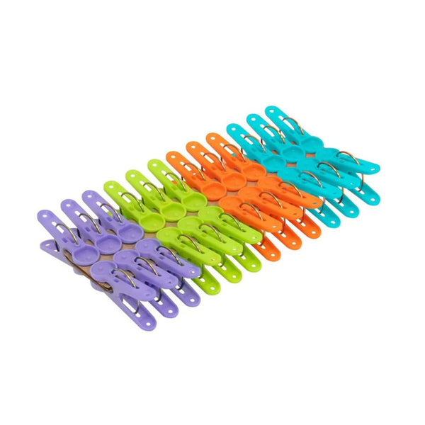 Ganchos de plástico para ropa colores x12 und