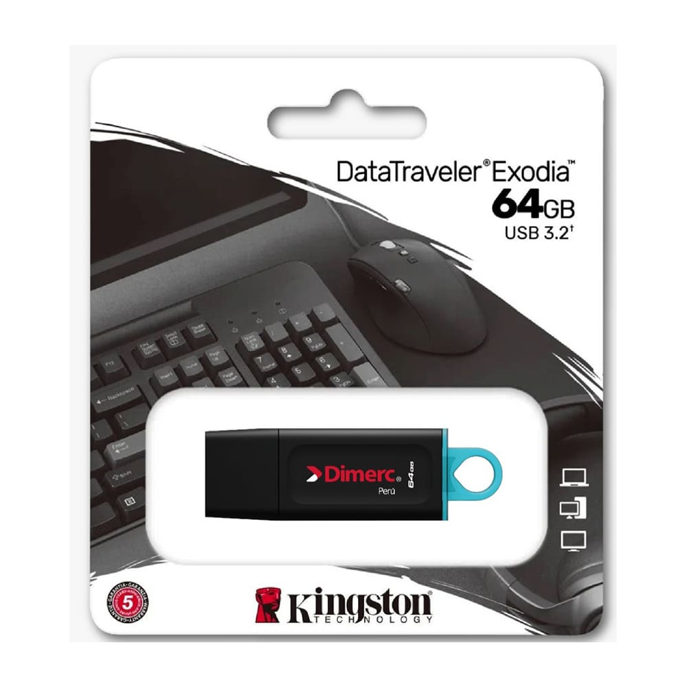 Memoria USB 64GB 3.2 Data Traveler Dimerc Kingstone