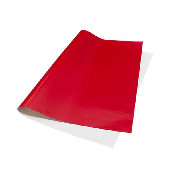 Papel lustre color rojo rollo x 3 unidades