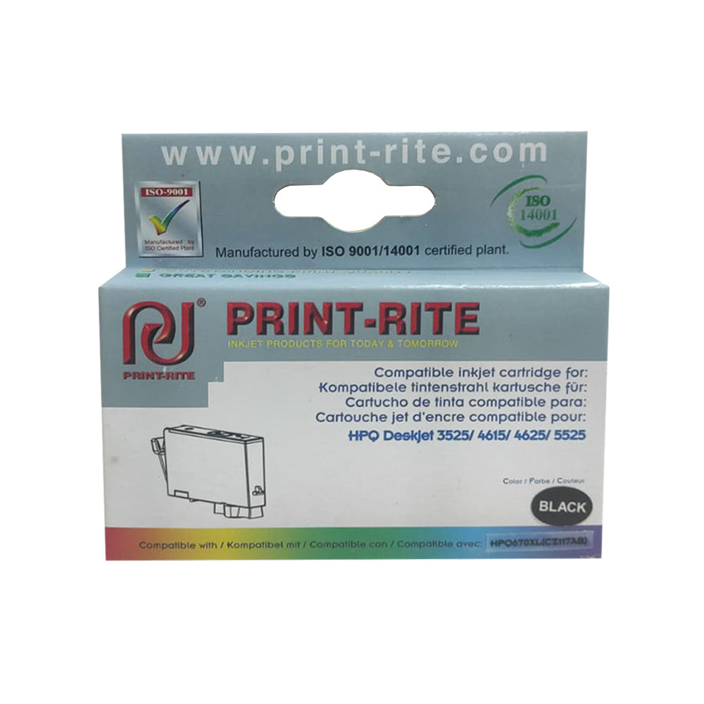 TINTA COMPATIBLE PRINT RITE 670XL 3525/5525 BLACK 550PAG