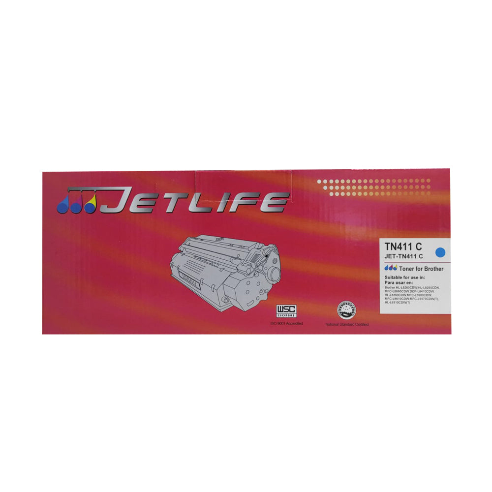 TONER COMPATIBLE JETLIFE BR TN411C CYAN 1,800 PG