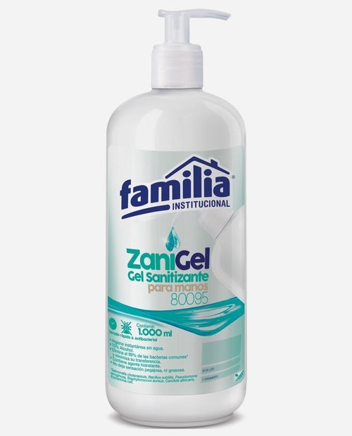 Gel sanitizante cremera refill x 1lt familia