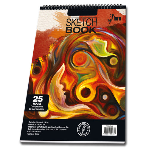 Sketch book espiral A4 x 25 hojas Loro