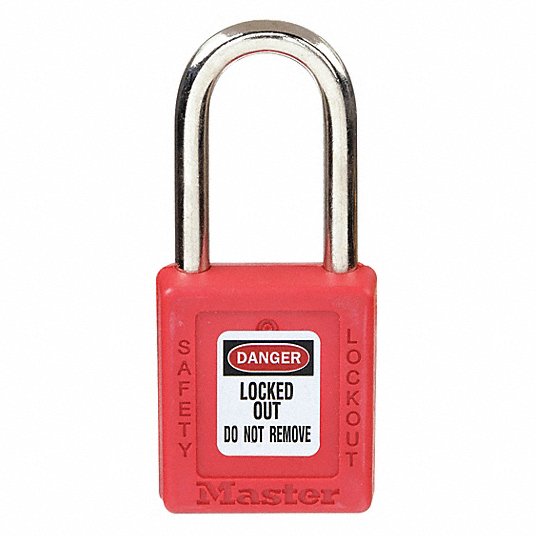 Candado de bloqueo rojo ter kd altura de arco 1-1/2" master lock