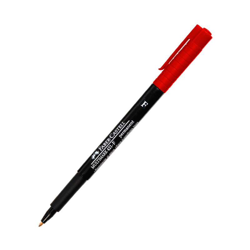 Plumón permanente 421-f rojo Faber Castell