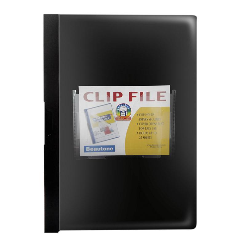 Folder A4 clip holder conclip metálico negro Beautone