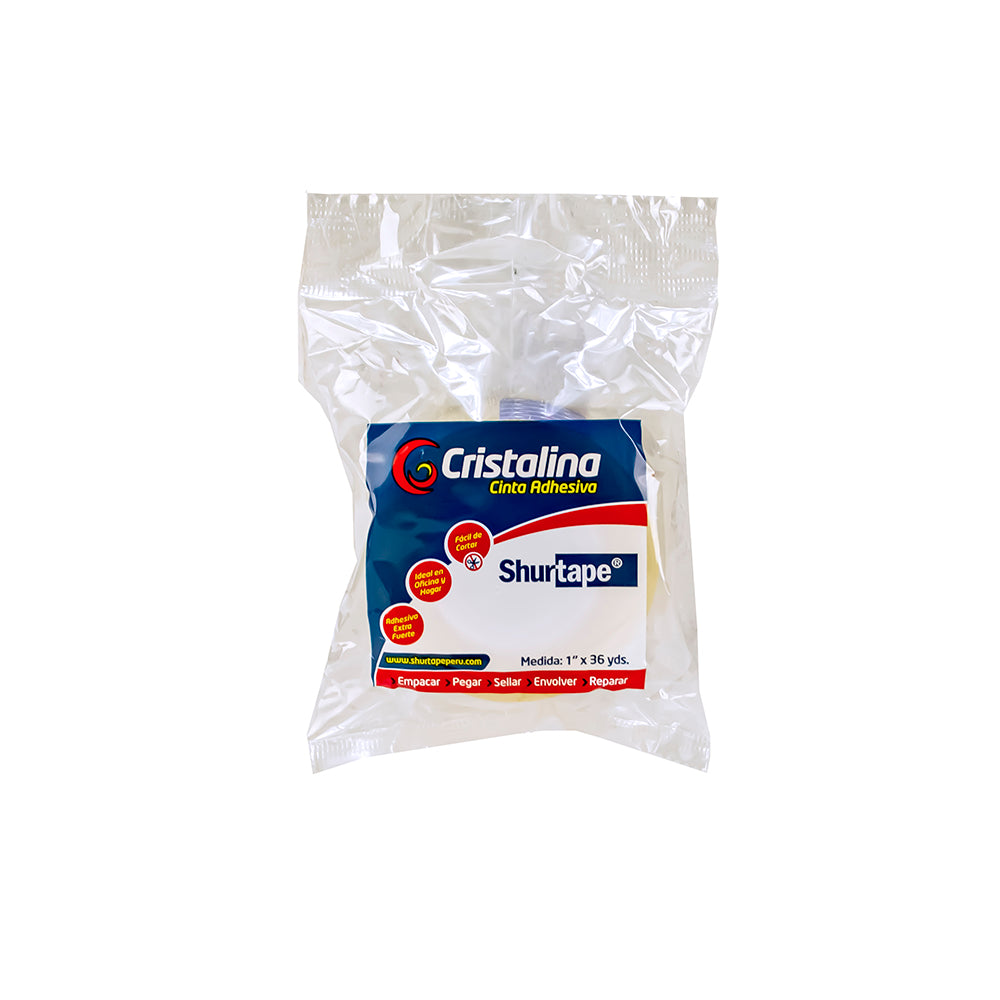 Cinta adhesivo cristalina 1 x 36 yardas Shurtape