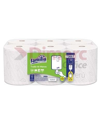 Papel toalla blanco precortado doble hoja 120 mt x 6 rollos